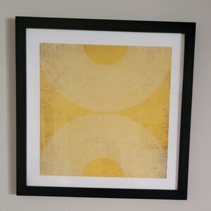 Abstract Yellow Art in Black Frame